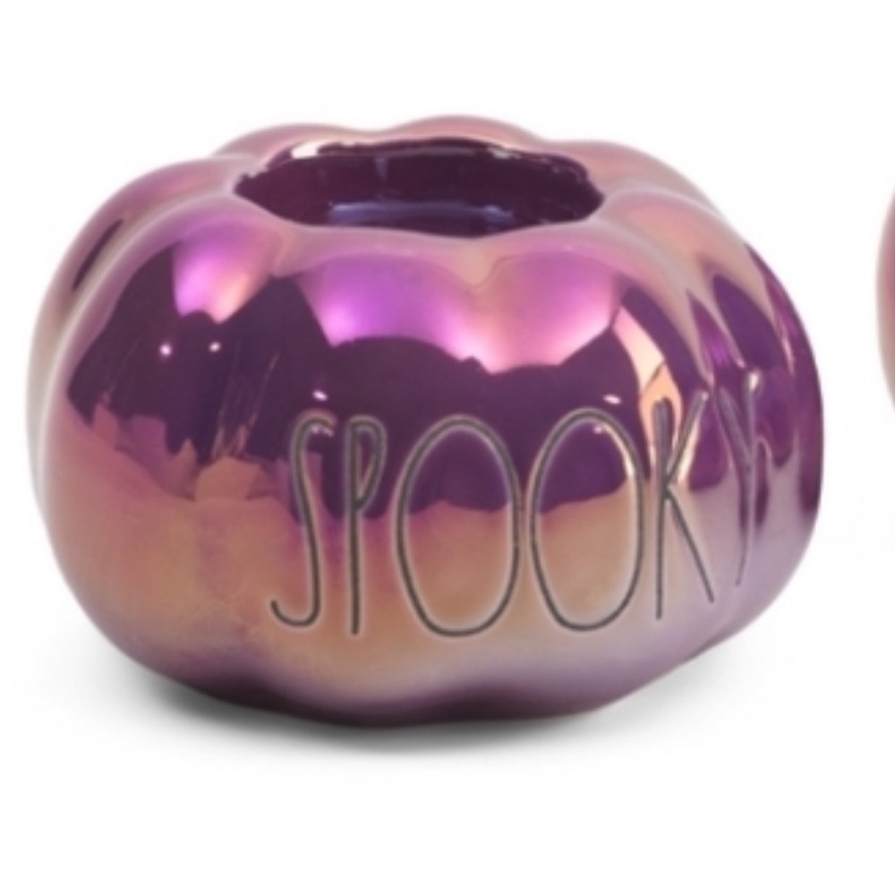 Rae Dunn Spooky Iridescent Pumpkin Tealight Candle Holder